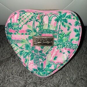 Lilly Pulitzer Pink and Green Tropical Heart Bag